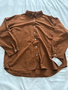 Maggie Barnes Terracotta Cotton Fall Cowgirl Plus Size 2X Button-Up Shirt NWT